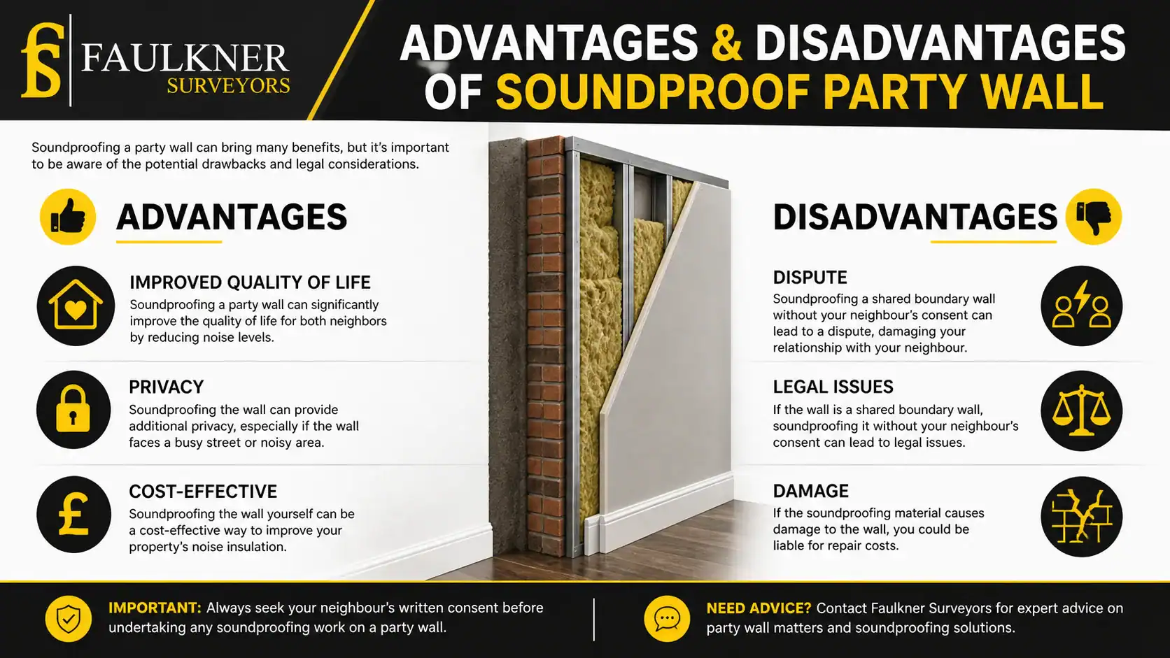 Can you soundproof a Party wall? 2 Advantages and Disadvantages of Soundproof Party Wall England
