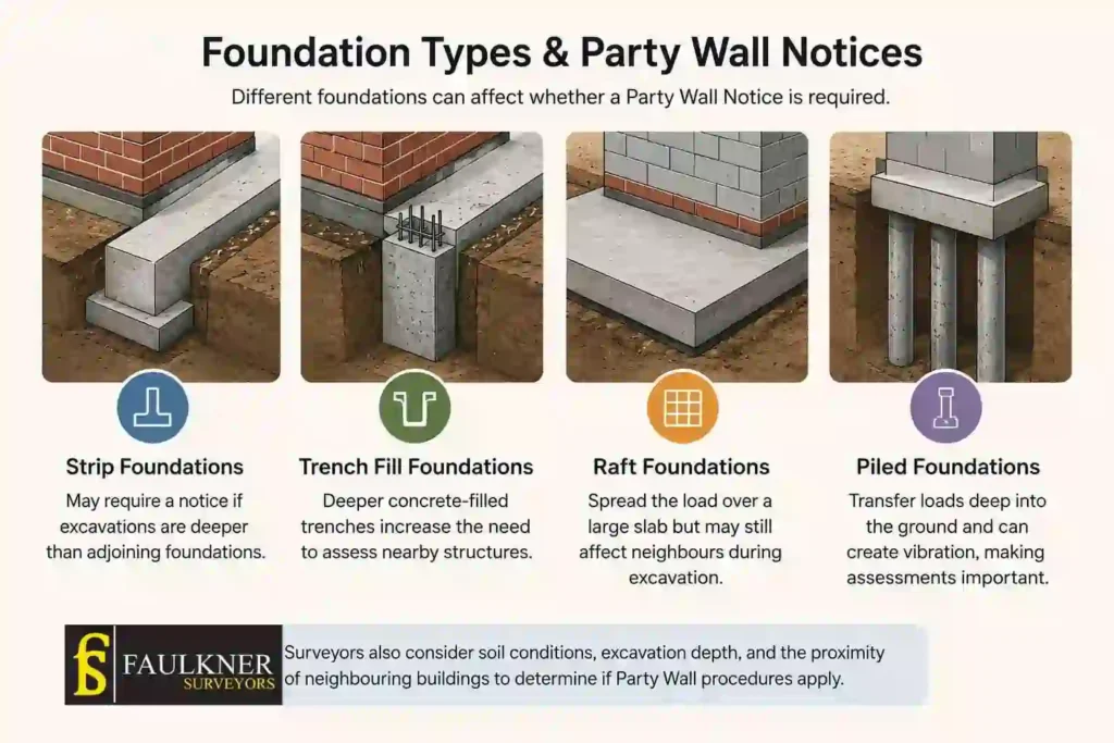 How Do Construction Methods Affect Party Wall Requirements? A Homeowner’s Guide 1 How Do Different Foundation Types Influence Party Wall Notices England?